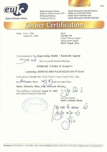 CERTIFICATO Kosher